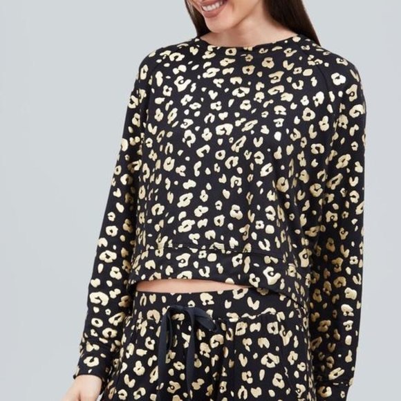 Terez Metallic Foil Cheetah-Print Sweatshirt NWT - Picture 6 of 7